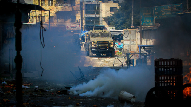 עימותים בשכם (צילום: נאסר אשתייה, פלאש 90)