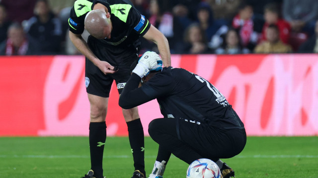 אריק ינקו שוער מכבי בני ריינה (צילום: דני מרון)