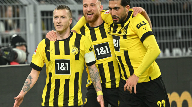 שחקני בורוסיה דורטמונד: אמרה צ'אן, סליח אוצ'אן, מרקו רויס (צילום: GettyImages, INA FASSBENDER/AFP)