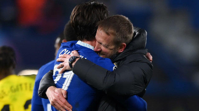 מאמן צ'לסי גרהאם פוטר עם בן צ'ילוול (צילום: GettyImages, Justin Setterfield)