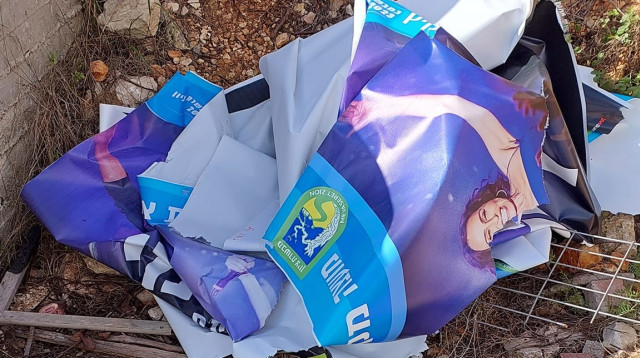 השלטים שהושחתו (צילום: שירה ירון)