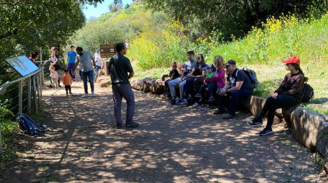 מטיילים בבניאס (צילום: רשות הטבע והגנים)
