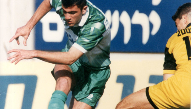 אין מה להשוות עם הקבוצה של 1993/94. הולצמן במדי מכבי חיפה (צילום: מעריב, עדי אבישי)