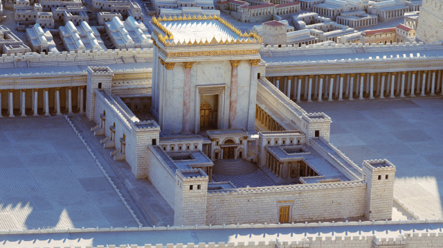 דגם של בית המקדש במוזיאון ישראל בירושלים  (צילום: מארק ניימן, לע"מ)