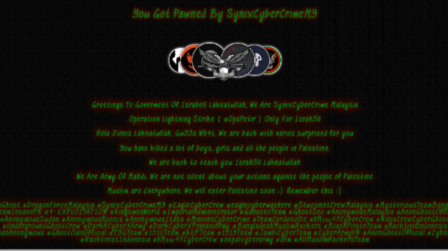 מתקפת סייבר של קבוצת "אנונימוס סודן"  (צילום: צילום מסך)