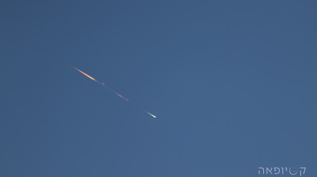 המטאור שנצפה בשמי הארץ (צילום:  עופר גבזו - קסיופאה)
