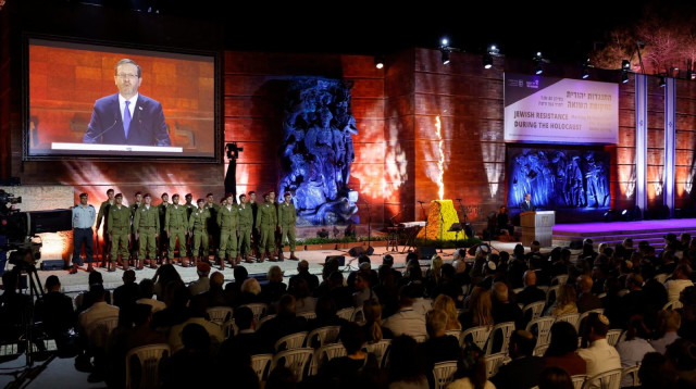 הנשיא הרצוג בטקס ביד ושם 2023 (צילום: מרק ישראל סלם)