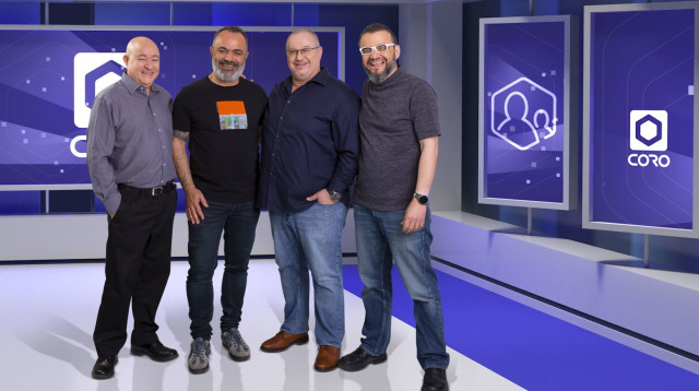 מייסדי קורו, מימין - דרור ליבר, גיא מושקוביץ, פרופ' כרמל דומשלק ודורון מילכטייך (צילום:  BR PRODUCTIONS)
