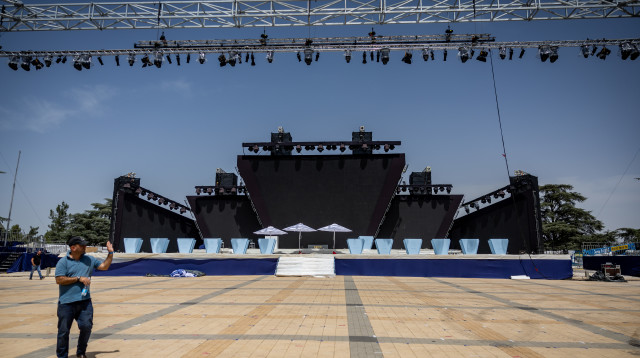 הכנות לטקס הדלקת המשואות, אפריל 2023 (צילום: יונתן זינדל פלאש 90)