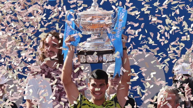 קרלוס אלקראס טניסאי ספרדי, זוכה טורניר ברצלונה (צילום: רויטרס)