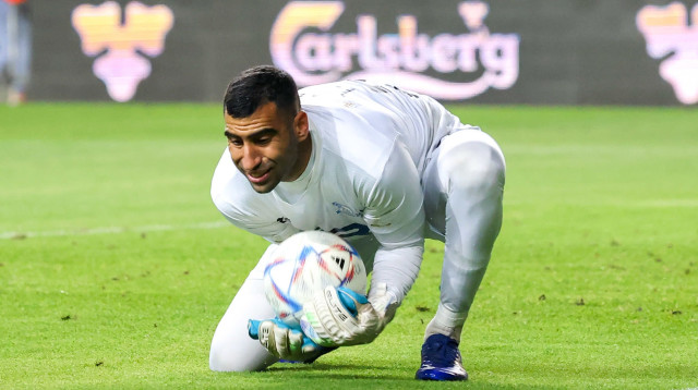 אריק ינקו שוער מכבי בני ריינה (צילום: דני מרון)