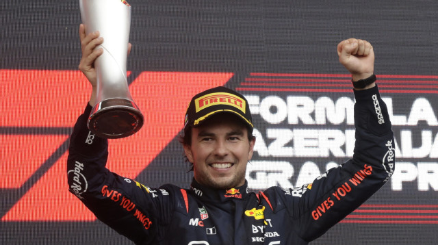 אוהב את המסלול בבאקו. סרחיו פרס (צילום: רויטרס)