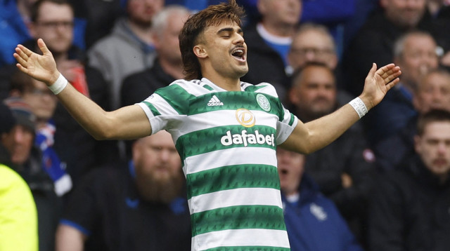 שער אחד הספיק לסלטיק. ז'וטה חוגג (צילום: רויטרס)