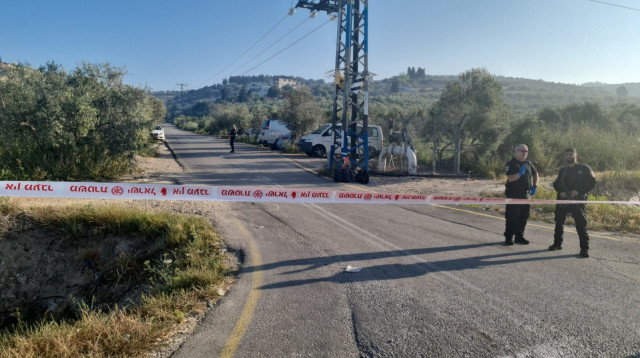 רצח בכביש 65 (צילום: דוברות המשטרה)