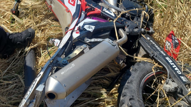 האופנוע עליו רכב ההרוג (צילום: דוברות המשטרה)