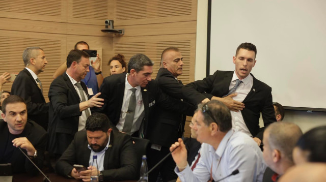 מהומה בוועדת הכספים (צילום: מרק ישראל סלם)