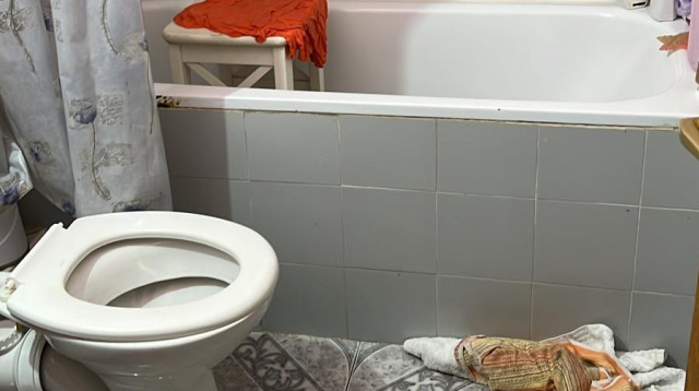 חדר האמבטיה של א' (צילום: צילום פרטי)