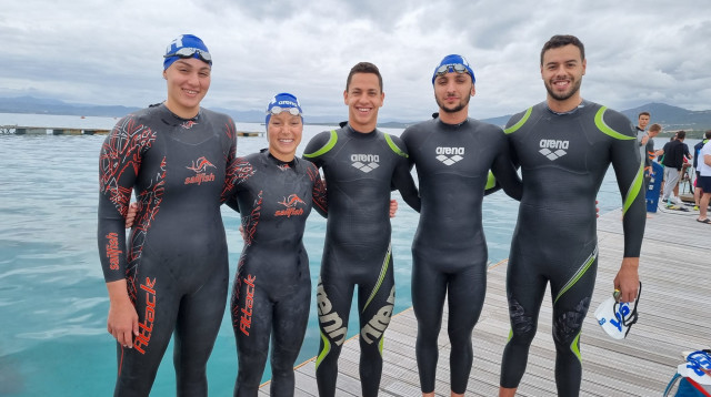 נבחרת ישראל בשחייה במים פתוחים (צילום: אתר רשמי, איגוד השחייה)