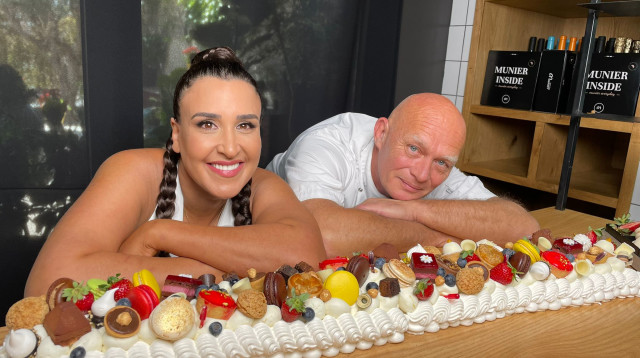 קרין גורן ומוריס מונייר בפסטיבל הקינוח המושלם (צילום: מיכאל גוריאל)