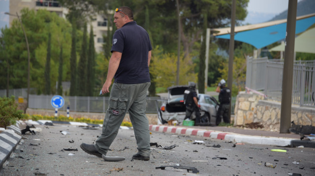 פיצוץ מטען חבלה  (צילום: דוברות המשטרה)