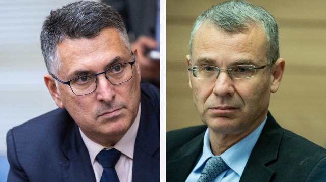 יריב לוין, גדעון סער (צילום: יונתן זינדל, פלאש 90)