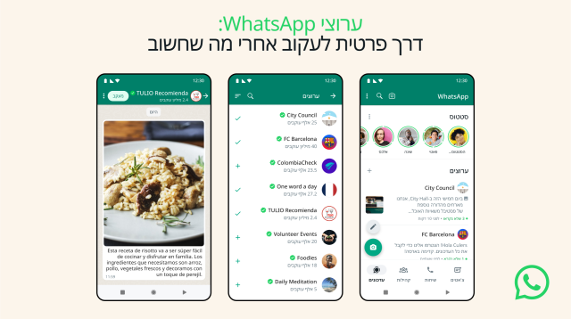 ערוצי WhatsApp (צילום: וואטסאפ)