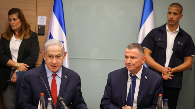 בנימין נתניהו, יולי אדלשטיין (צילום: נועם מושקוביץ, דוברות הכנסת)