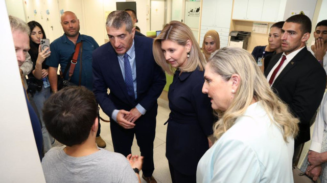 אולנה זלנסקי בשיבא (צילום: דוברות בית חולים שיבא)