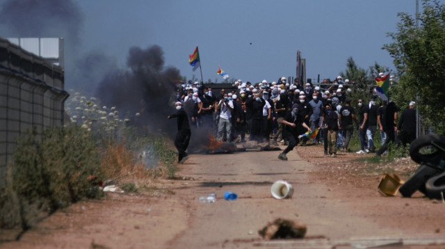 הפרות סדר בצפון הגולן על ידי מוחים מהקהילה הדרוזית (צילום: דוברות המשטרה)