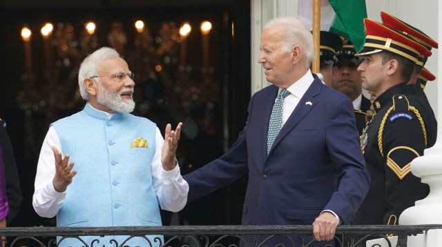 ראש ממשלת הודו נרנדרה מודי בפגישה עם ג'ו ביידן בבית הלבן (צילום: רויטרס)