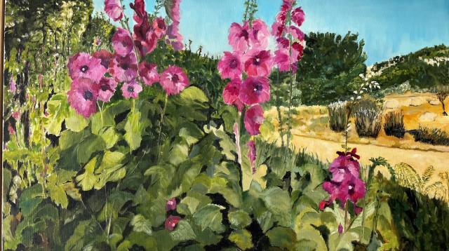 חוטמיות בגן הבוטני. ציור עדנה בנס (צילום: גלריית רמת אביב בקניון עופר)