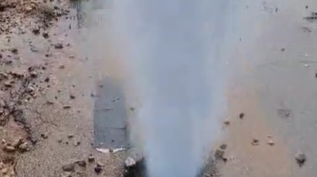 צינור ראשי שהתפוצץ (צילום: א.צ)