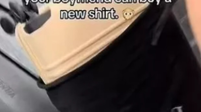 המזוודה עטופה בחולצה של בן הזוג (צילום: צילום מסך טיקטוק)