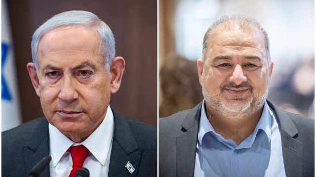 מנסור עבאס, בנימין נתניהו (צילום: יונתן זינדל, פלאש 90,אוליביה פיטוסי, פלאש 90)