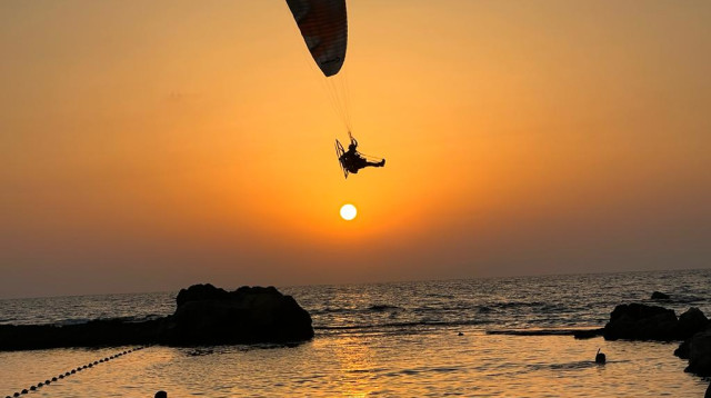 שקיעה באכזיב  (צילום: שרון גולדזון, רשות הטבע והגנים)