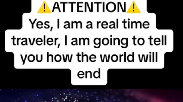 אזהרותיו של "הנוסע בזמן" (צילום: מתוך טיקטוק)