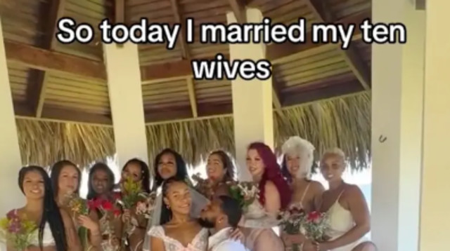עשר כלות, חתן אחד (צילום: מתוך טיקטוק)
