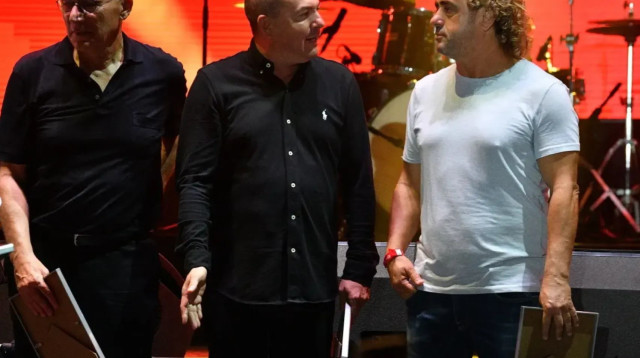 ראובן עטר, איל ברקוביץ', גיורא שפיגל באירוע הטוטו (צילום: ראובן קסטרו)