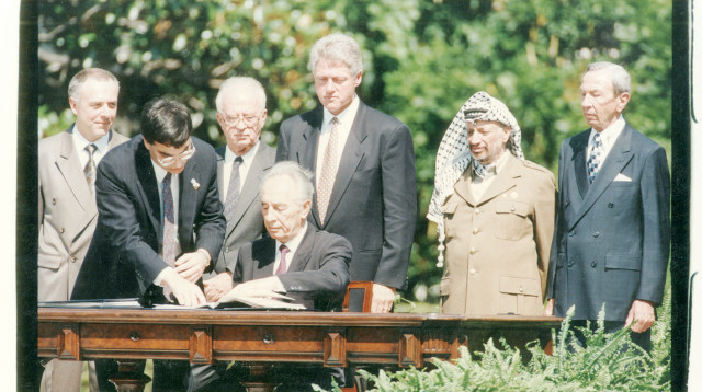 טקס חתימת הסכם אוסלו (צילום: ראובן קסטרו)