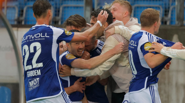 שחקני מולדה חוגגים (צילום: GettyImages, SVEIN OVE EKORNESVAG/AFP)