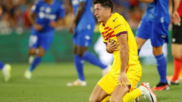 פותח עונה שנייה בברצלונה. לבנדובסקי (צילום: רויטרס)