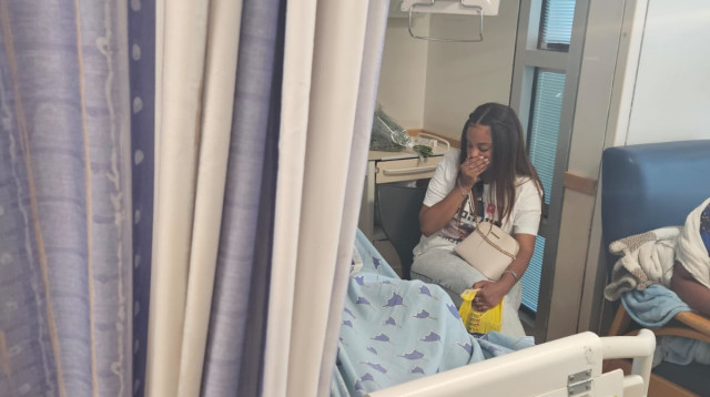 שמחה צגאי בבית החולים (צילום: שמחה צגאי אדנה)