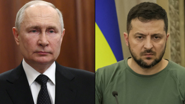 וולודימיר זלנסקי, ולדימיר פוטין (צילום: רויטרס)