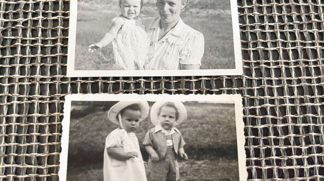 בינה גואריארי ונפתלי רגב כתינוקות במאוריציוס (צילום: פרטי)