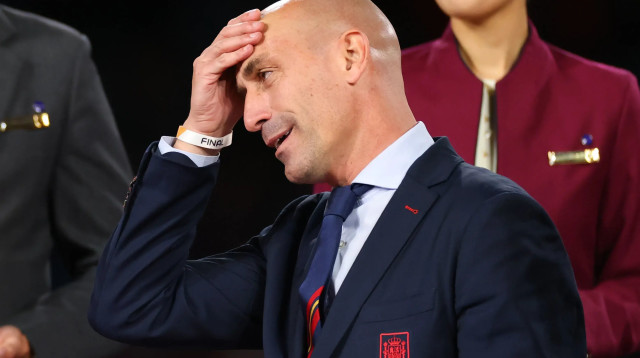 נשיא התאחדות הכדורגל הספרדית לואיס רוביאלס (צילום: GettyImages, Marc Atkins)