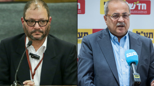 אחמד טיבי, עופר כסיף (צילום: יונתן זינדל)