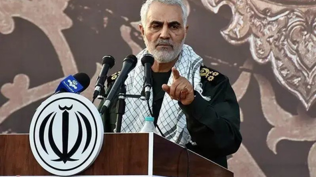 מפקד כוח קודס קאסם סולימאני בנאום בעיר המדאן, איראן, 26 ביולי 2018 (צילום: מערכת וואלה! NEWS, טוויטר)