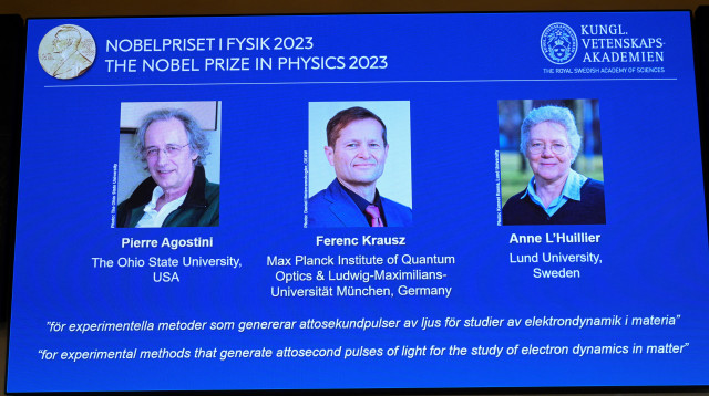 זוכי פרס נובל בפיזיקה  (צילום: TT News Agency/Anders Wiklund via REUTERS)