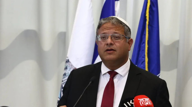 השר לביטחון לאומי איתמר בן גביר בטקס החלפת פיקוד מחוז חוף, מטה חוף, חיפה. 22 באוגוסט 2023 (צילום: שלומי גבאי)