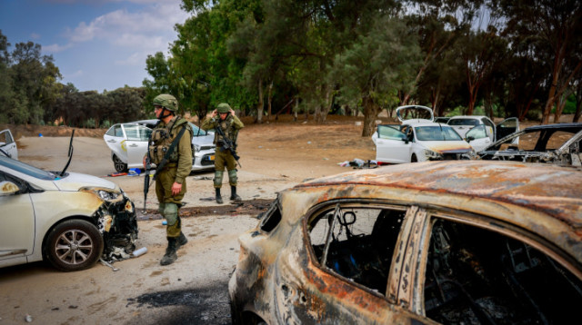 זירת הטבח במסיבת הטבע ברעים, מבצע חרבות ברזל (צילום: חיים גולדברג, פלאש 90)